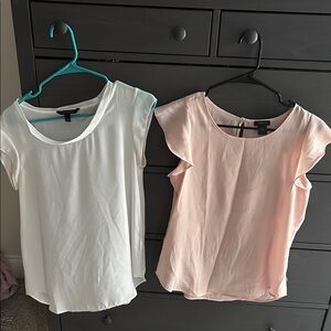 2-Women's White and Pink Blouses Small